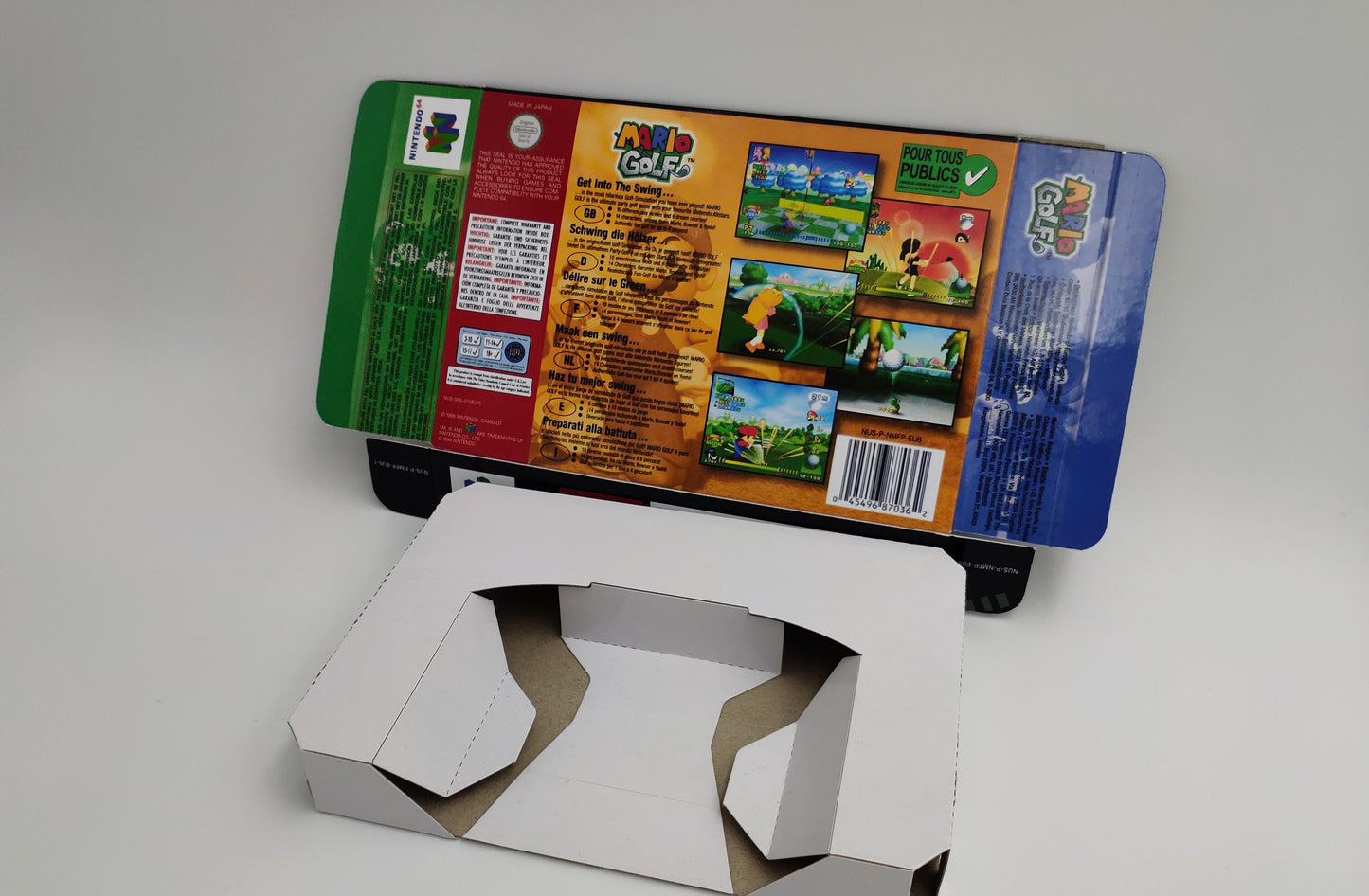 Mario Golf - box with inner tray option - PAL region - Nintendo 64 - thick cardboard . Top Quality !!