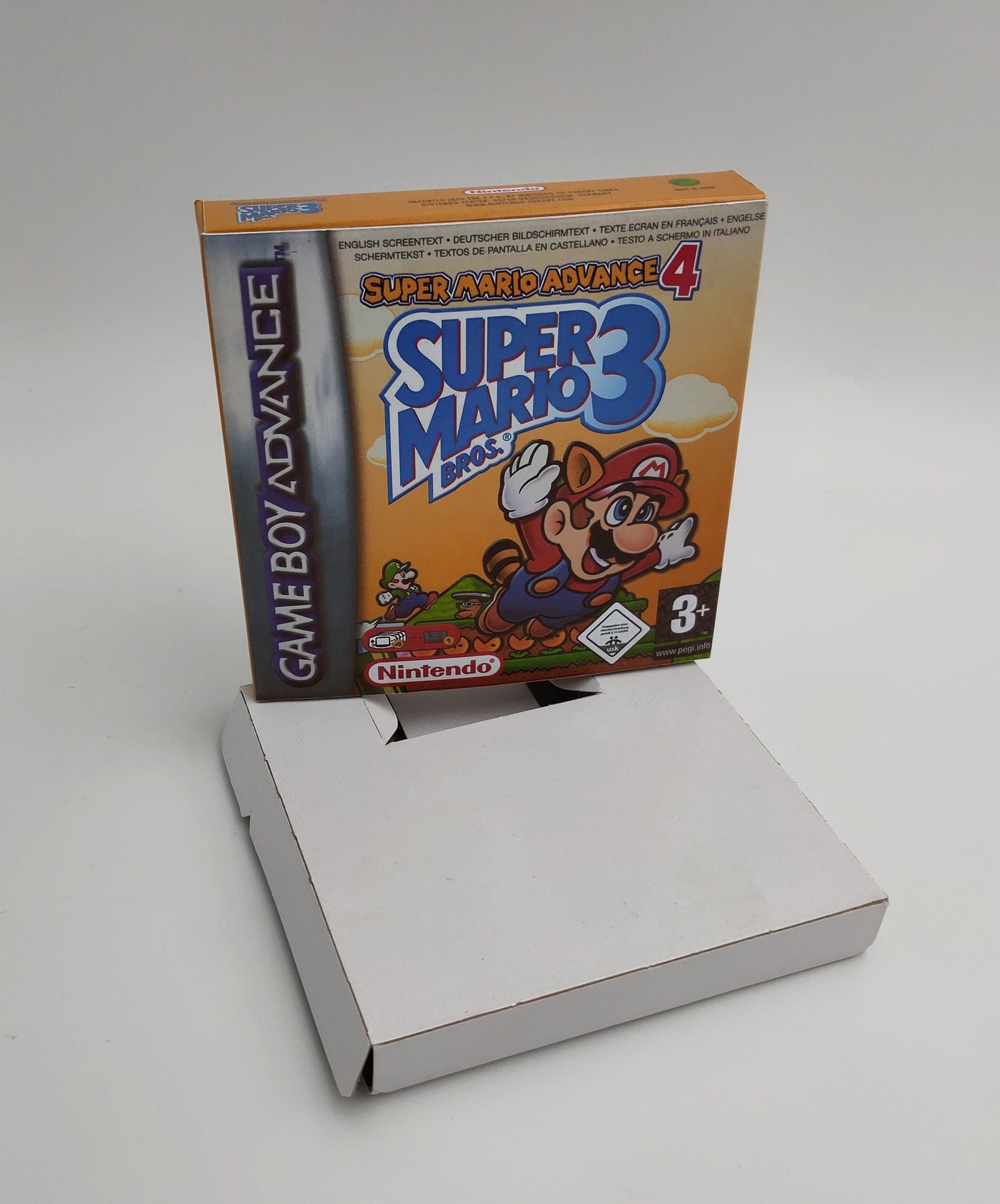 Super Mario Advance 4: Super Mario Bros. 3 - GameBoy Advance - box with inner tray option - PAL or NTSC - thick cardboard. Top Quality !!