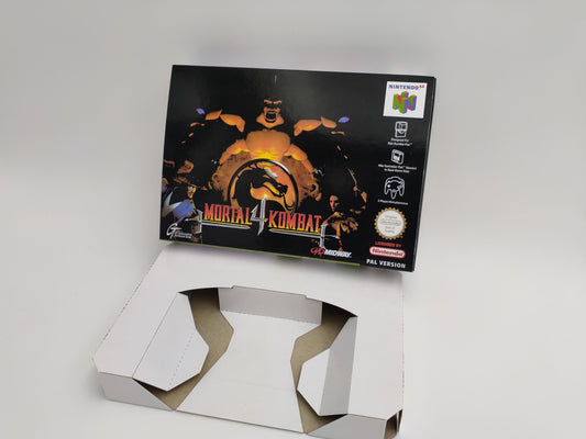 Mortal Kombat 4 - box with inner tray option - Nintendo 64 - thick cardboard. Top Quality !!