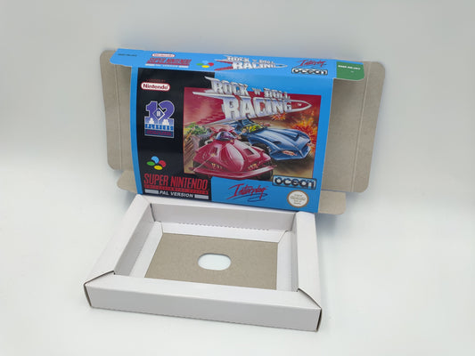 Rock 'N Racing - box with inner tray option - PAL or NTSC region - Super Nintendo/ SNES - thick cardboard. Top Quality !