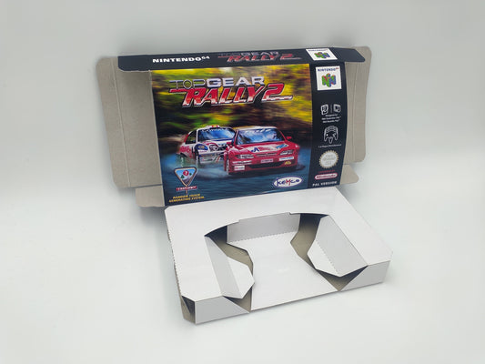 Top Gear Rally 2 - box with inner tray option - NINTENDO 64/ N64 - thick cardboard as in the original. Top Quality !!