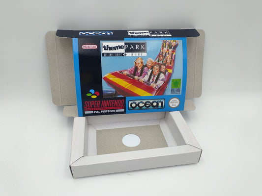 Theme Park - box with inner tray option - SNES - thick cardboard as in the original.