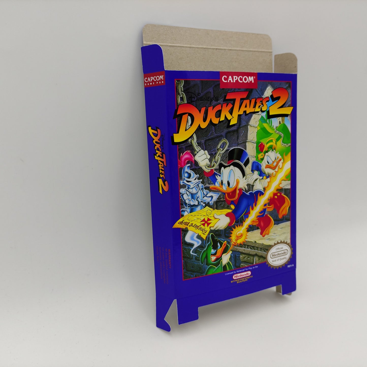 Duck Tales 2 - Box only - NES - NTSC or PAL - thick cardboard as in the original. Top Quality !