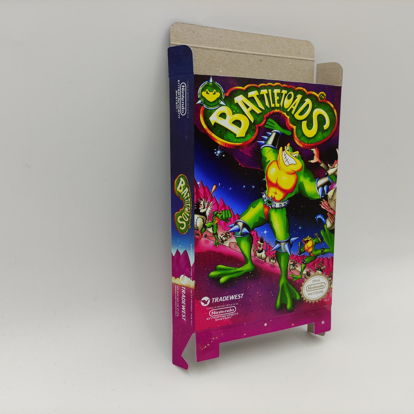 Battletoads - Box only - NES - NTSC or PAL - thick cardboard as in the original. Top Quality !