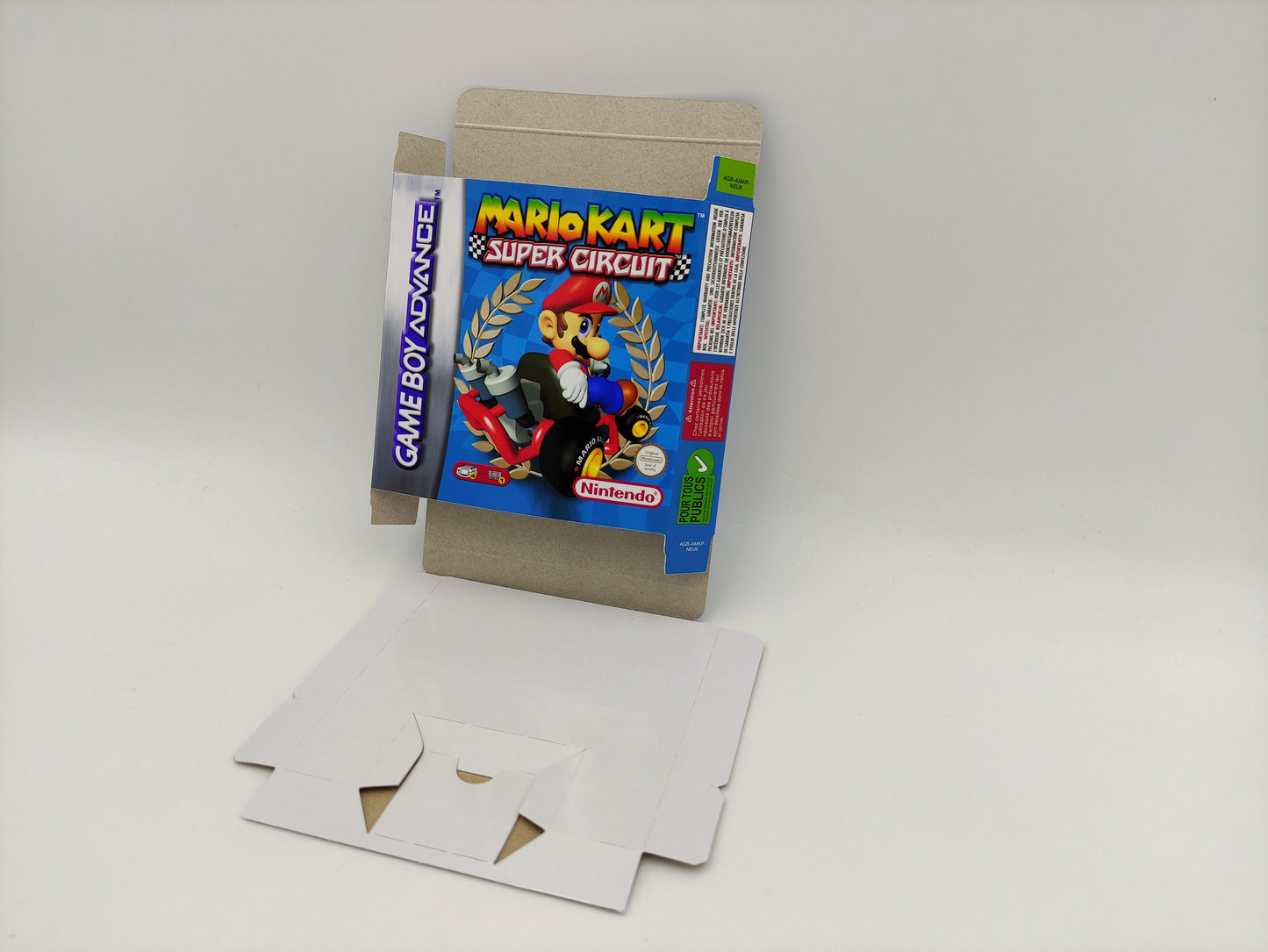 Mario Kart Super Circuit - box with inner tray option - Ntsc or Pal region - GBA/ Game Boy Advance - thick cardboard as in the original. HQ!