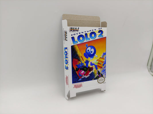 Adventures of Lolo 2 - Box Replacement, Dust Cover, Block - NES - thick cardboard as in the original. Top Quality !