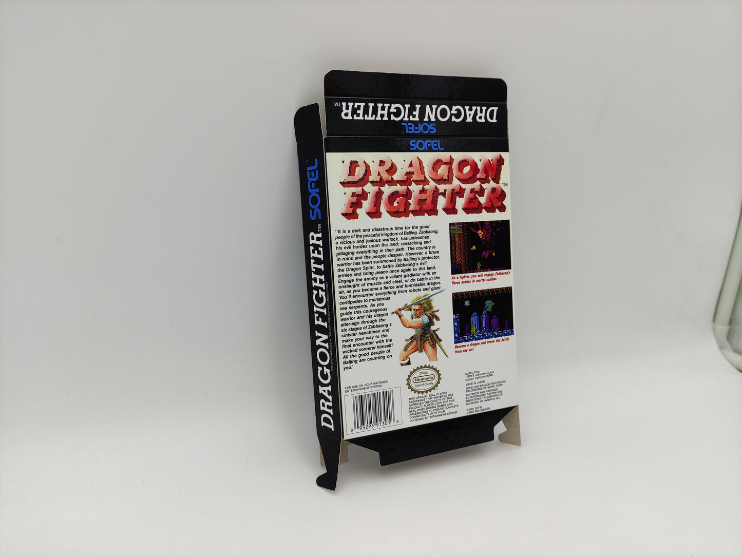 Dragon Fighter - Box Replacement, Dust Cover, Block - NES - thick cardboard as in the original. Top Quality !