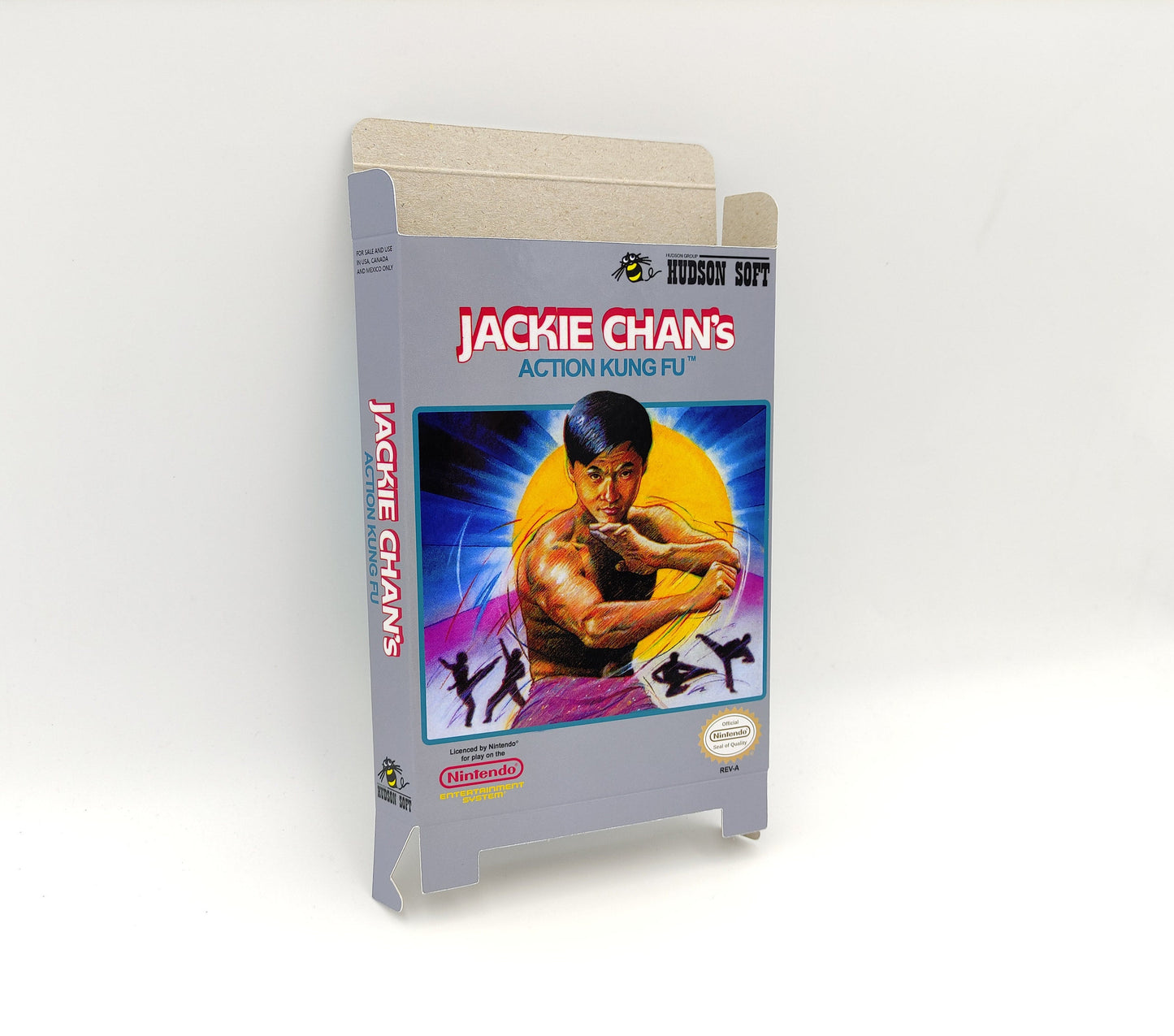 Jackie Chan's Action Kung Fu - Box Replacement, Dust Cover, Block - NES - thick cardboard as in the original. Top Quality !