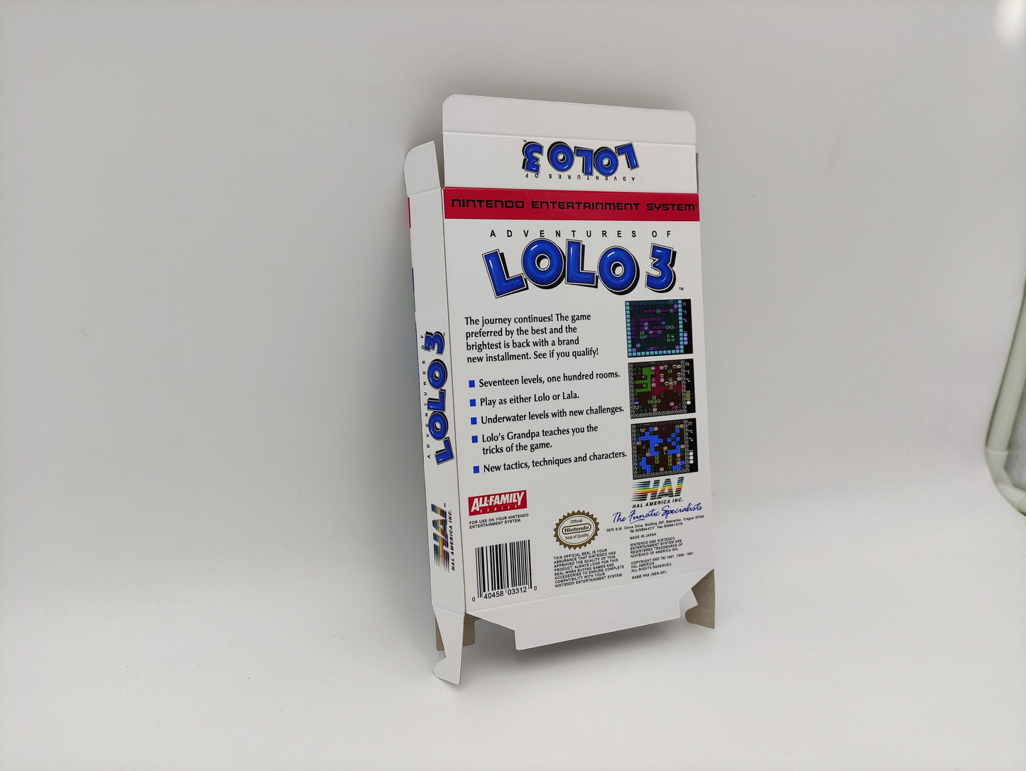 Adventures of Lolo 3 - Box Replacement, Dust Cover, Block - NES - thick cardboard as in the original. Top Quality !