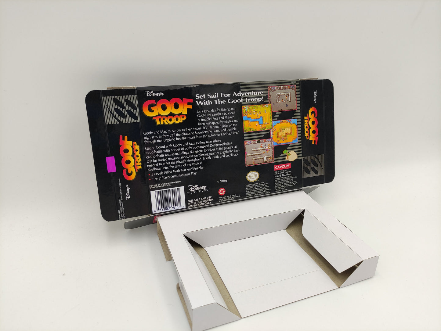 Goof Troop - box with inner tray option - PAL or NTSC region - Super Nintendo/ SNES- thick cardboard.