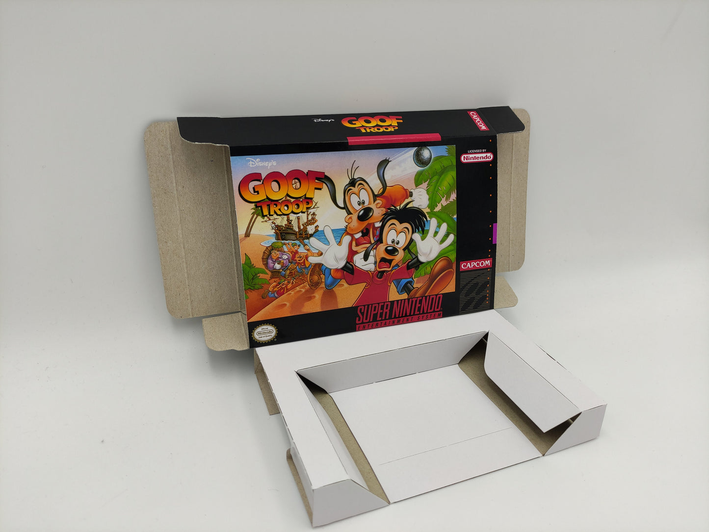 Goof Troop - box with inner tray option - PAL or NTSC region - Super Nintendo/ SNES- thick cardboard.