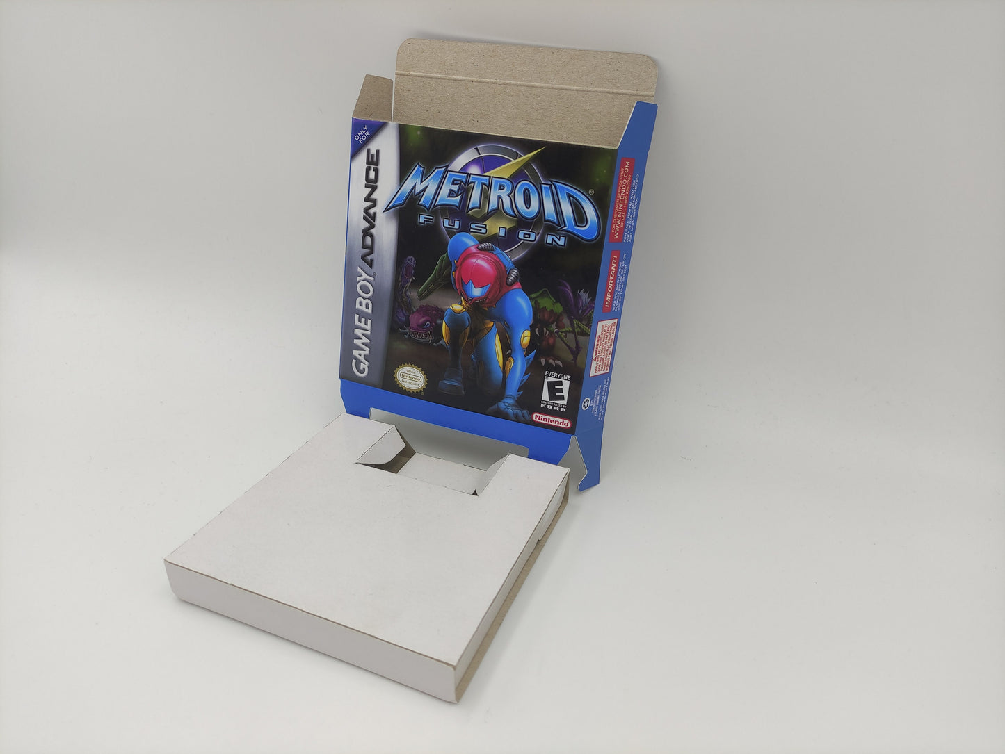 Metroid Fusion - box with inner tray option - PAL or NTSC - Game Boy advance/ GBA - thick cardboard. Top Quality !!