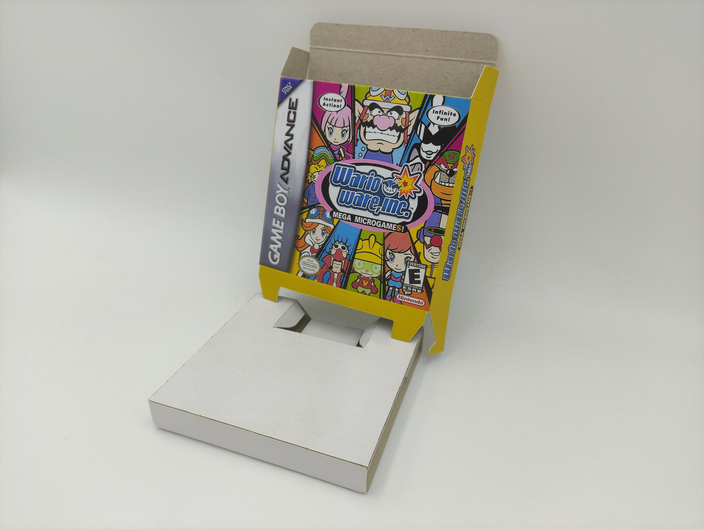 WarioWare Inc.: Mega Minigames - Box with inner tray option - Game Boy Advance/ GBA - thick cardboard. Top Quality !!