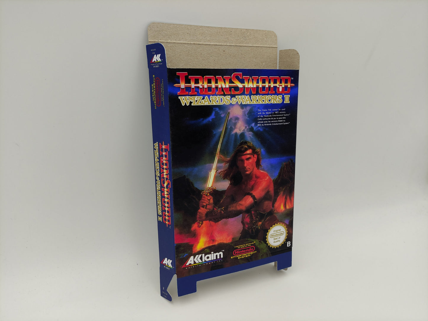 IronSword: Wizards & Warriors II - Box only - NES - thick cardboard as in the original. Top Quality !