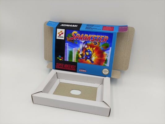 Sparkster - box with inner tray option - PAL or NTSC - Super Nintendo/ SNES- thick cardboard.