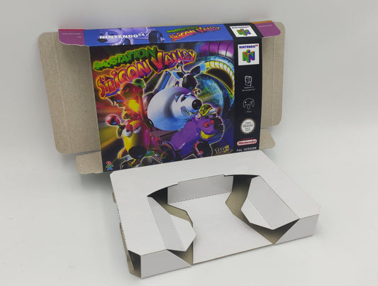 Space Station Silicon Valley - box with insert option - PAL or NTSC - Nintendo 64 - thick cardboard. Top Quality !!