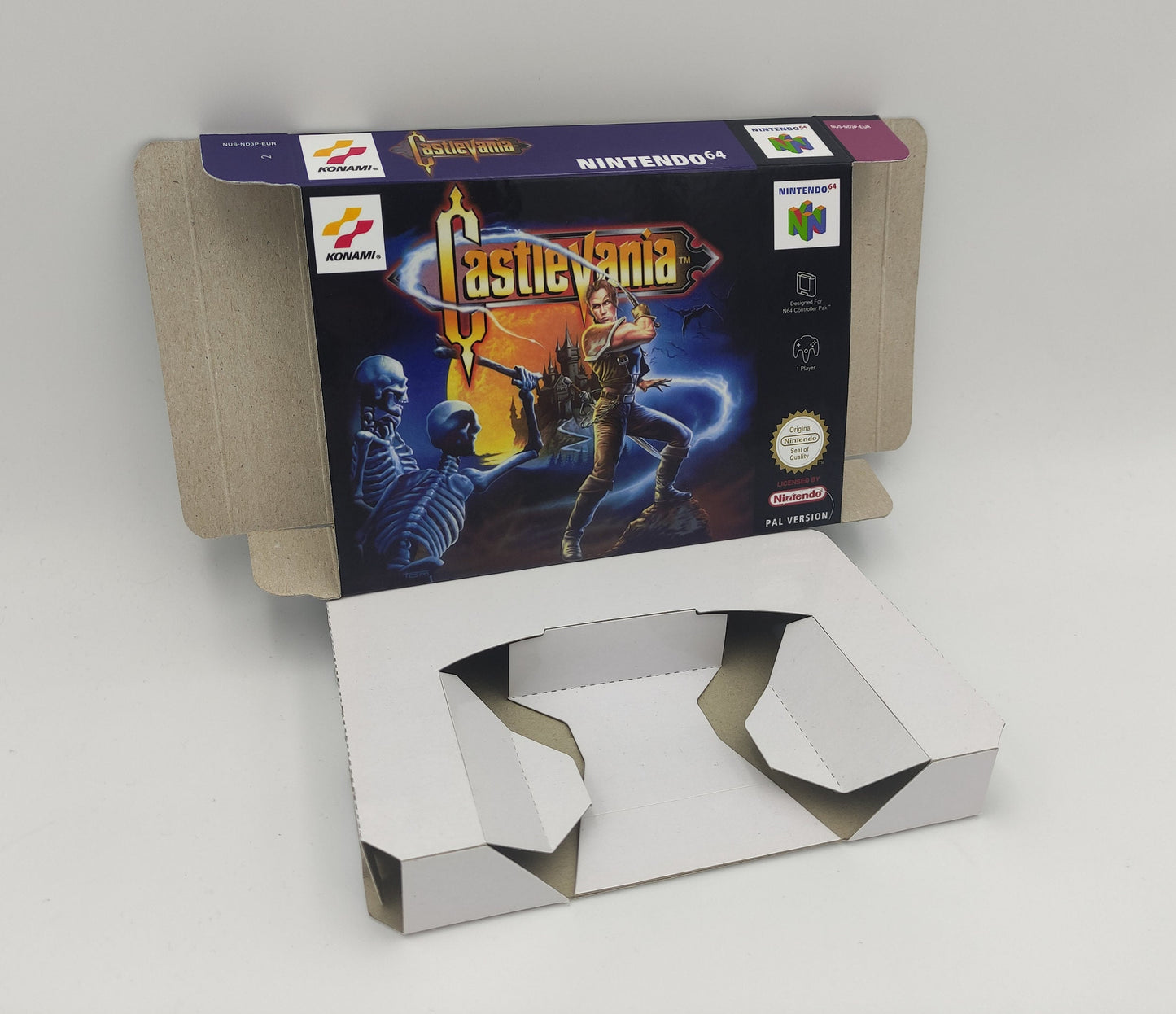 Castlevania 64 - box with inner tray option - Nintendo 64/ N64 - NTSC, PAL, Australian PAL. Thick cardboard. Top Quality !!