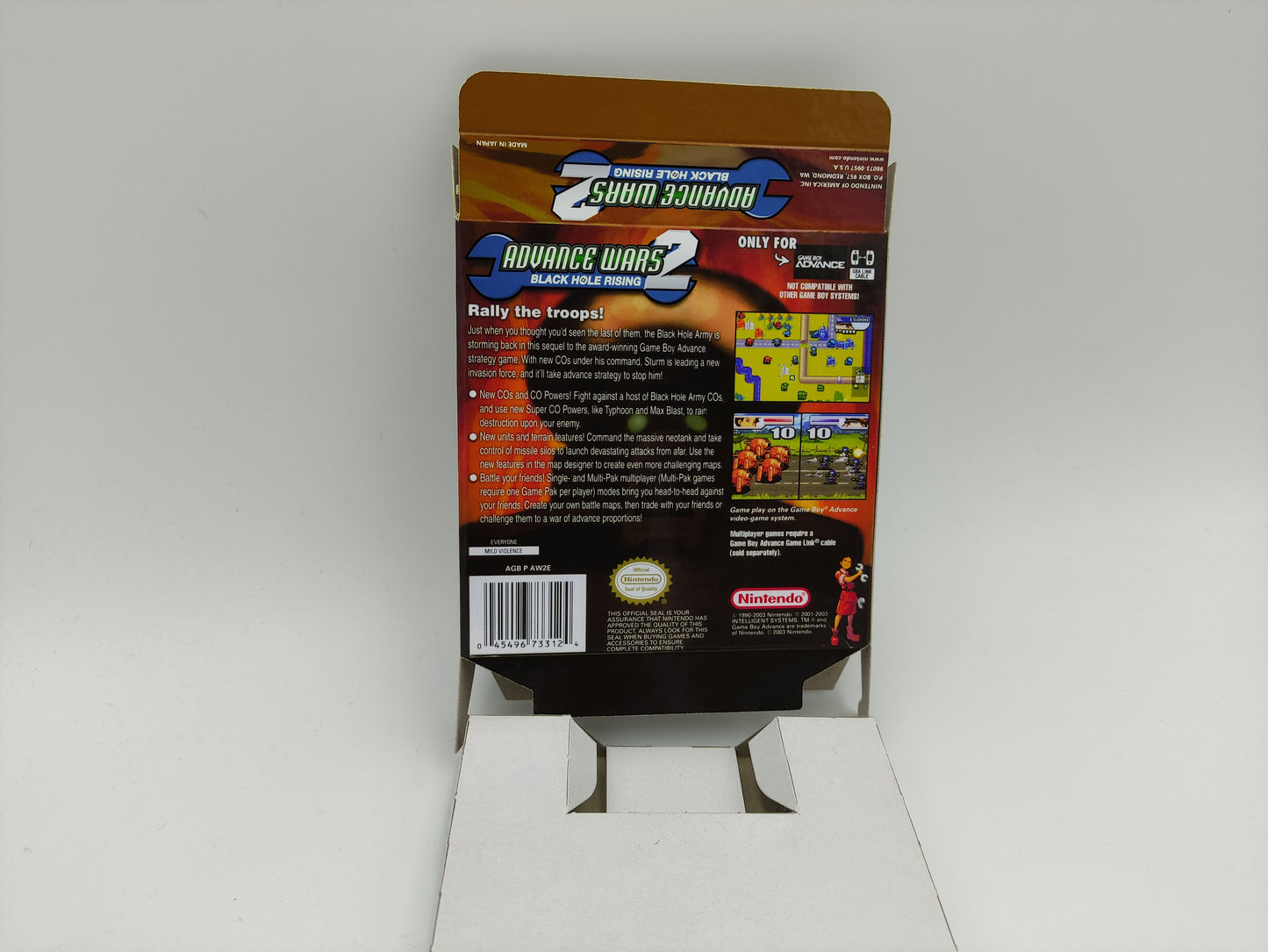 Advance Wars 2 - GameBoy Advance - box with inner tray option - thick cardboard. Top Quality !!