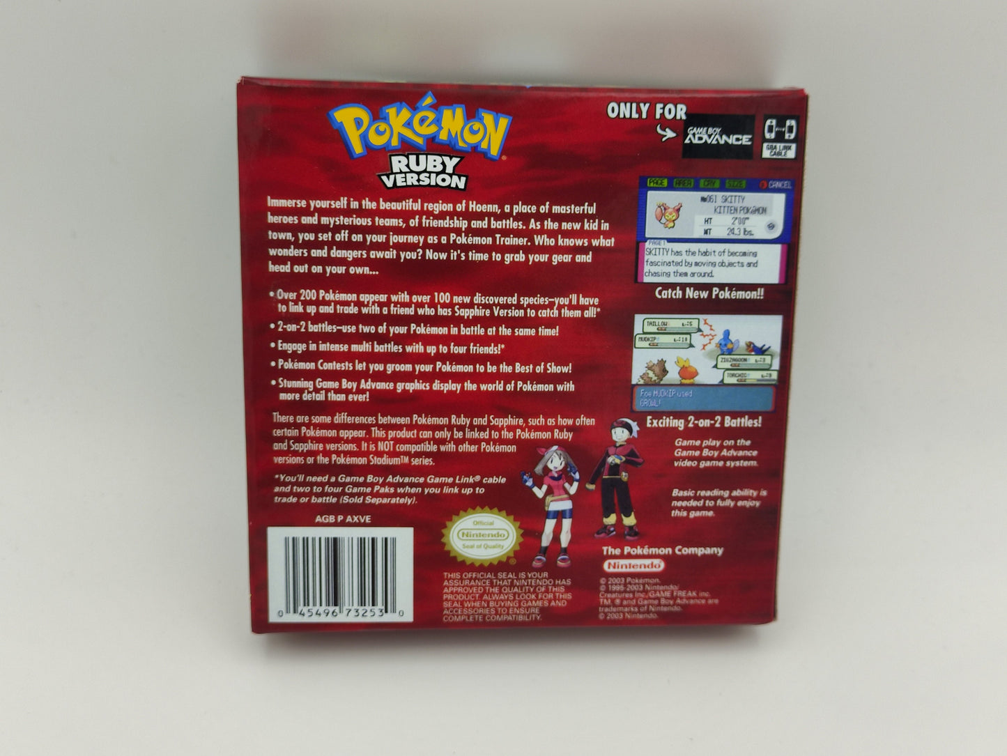 Pokemon Ruby - box with inner tray iption - Game Boy Advance/ GBA - thick cardboard. Top Quality !!