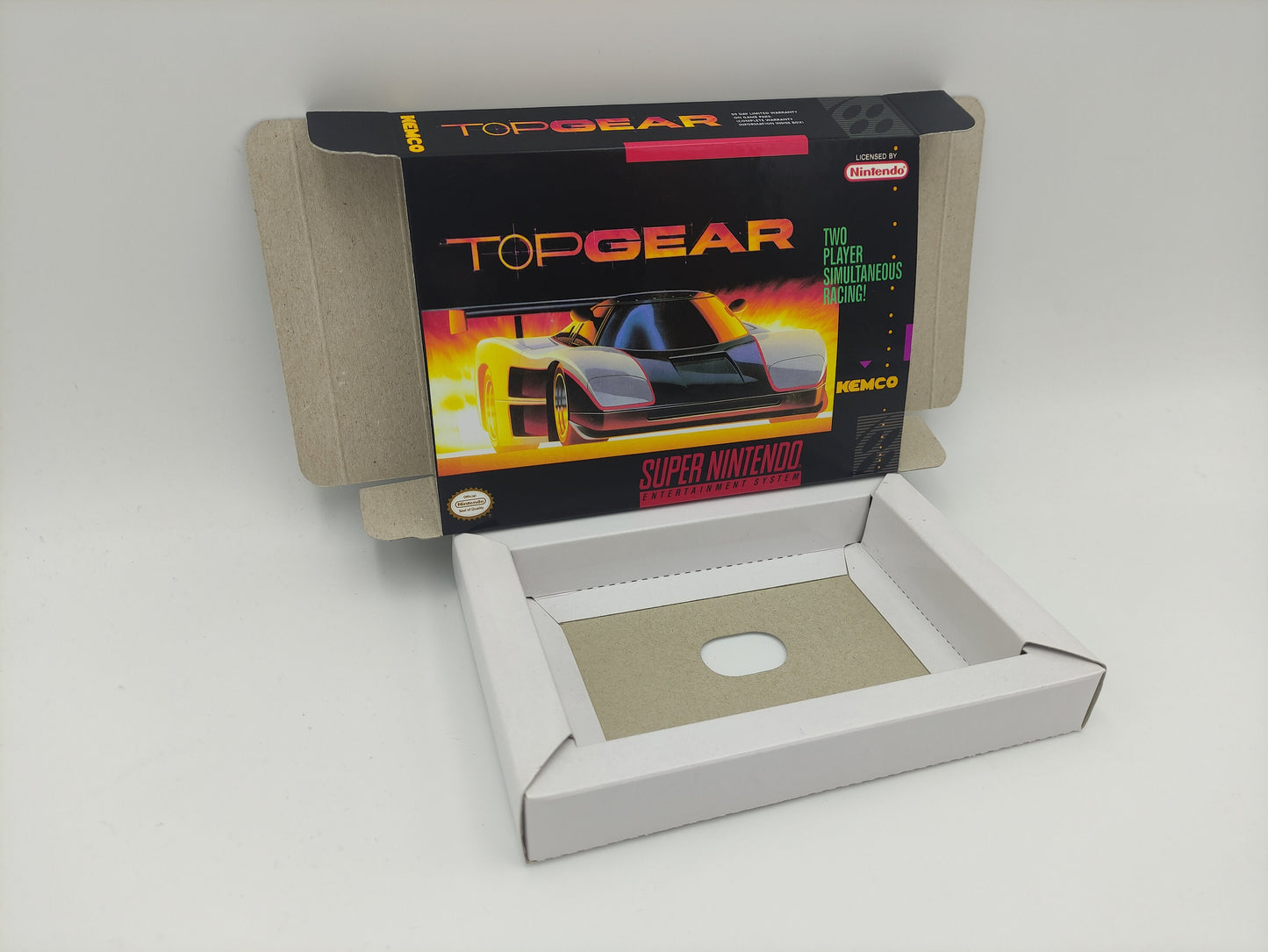 Top Gear - box with inner tray option - PAL or NTSC - SNES - thick cardboard as in the original. Top Quality !