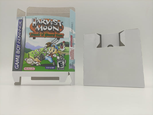 Harvest Moon: Friends of Mineral Town - Box with inner tray option - Game Boy Advance/ GBA - thick cardboard. Top Quality !