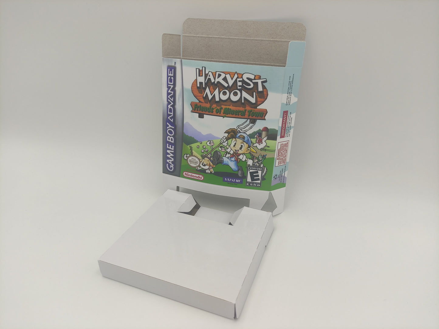 Harvest Moon: Friends of Mineral Town - Box with inner tray option - Game Boy Advance/ GBA - thick cardboard. Top Quality !