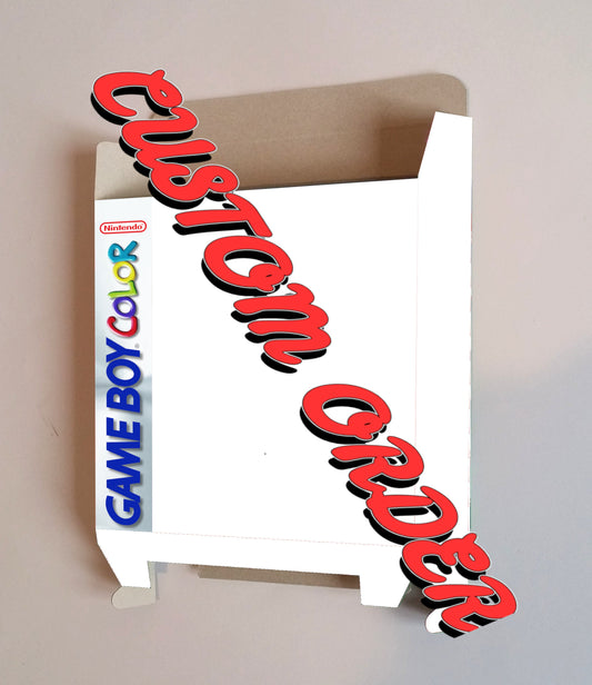 Gameboy Color Custom boxes. Ask before buying about the availability of the boxes you are looking for and order.