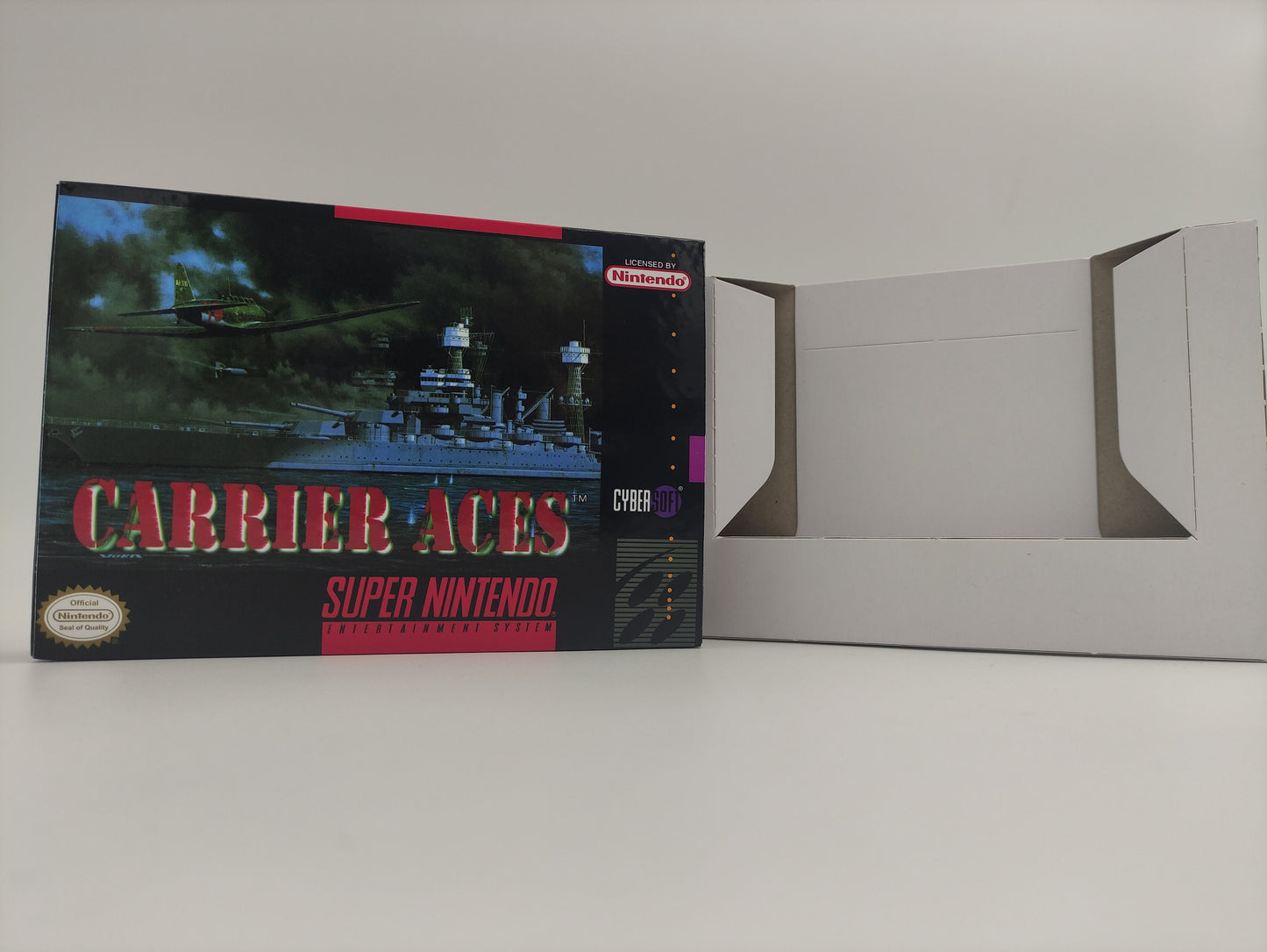 Carrier Aces - box with inner tray option - SNES - thick cardboard as in the original. Top Quality !!