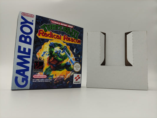 Teenage Mutant Ninja Turtles III: Radical Rescue - GameBoy - box with inner tray option - PAL or NTSC - thick cardboard. Top Quality !!