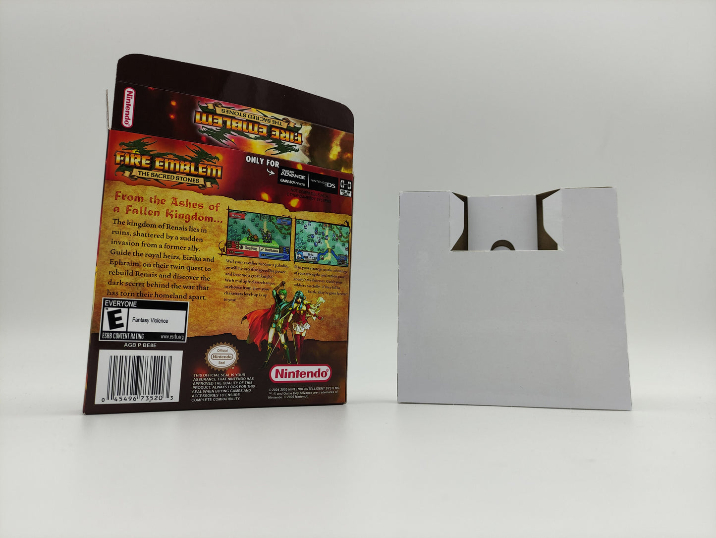 Fire Emblem the Sacred Stones - box with inner tray option - Gameboy Advance - thick cardboard. Top Quality !