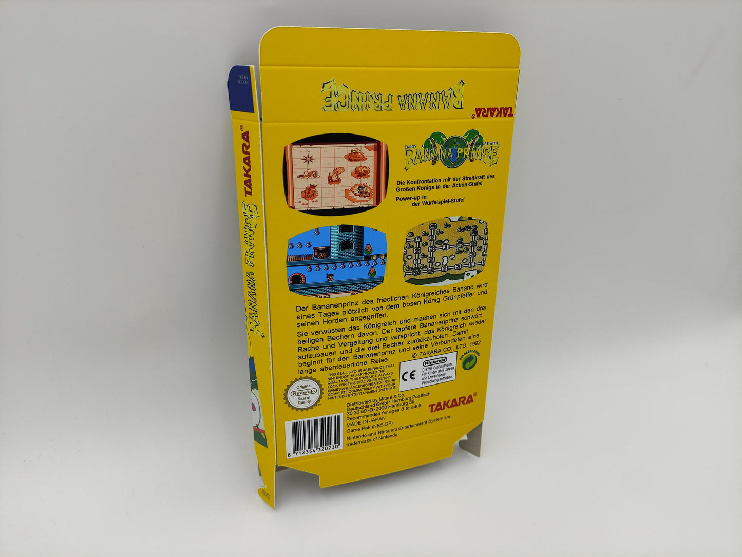 Banana Prince - Box only - NES - PAL German - thick cardboard as in the original. Top Quality !