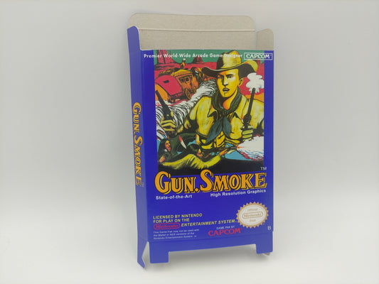 Gun.Smoke -  Box only - NES - PAL - thick cardboard as in the original. Top Quality !