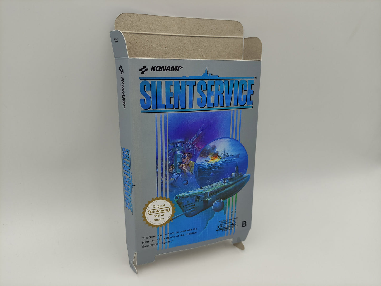 Silent Service - Box only - NES - PAL - thick cardboard as in the original. Top Quality !