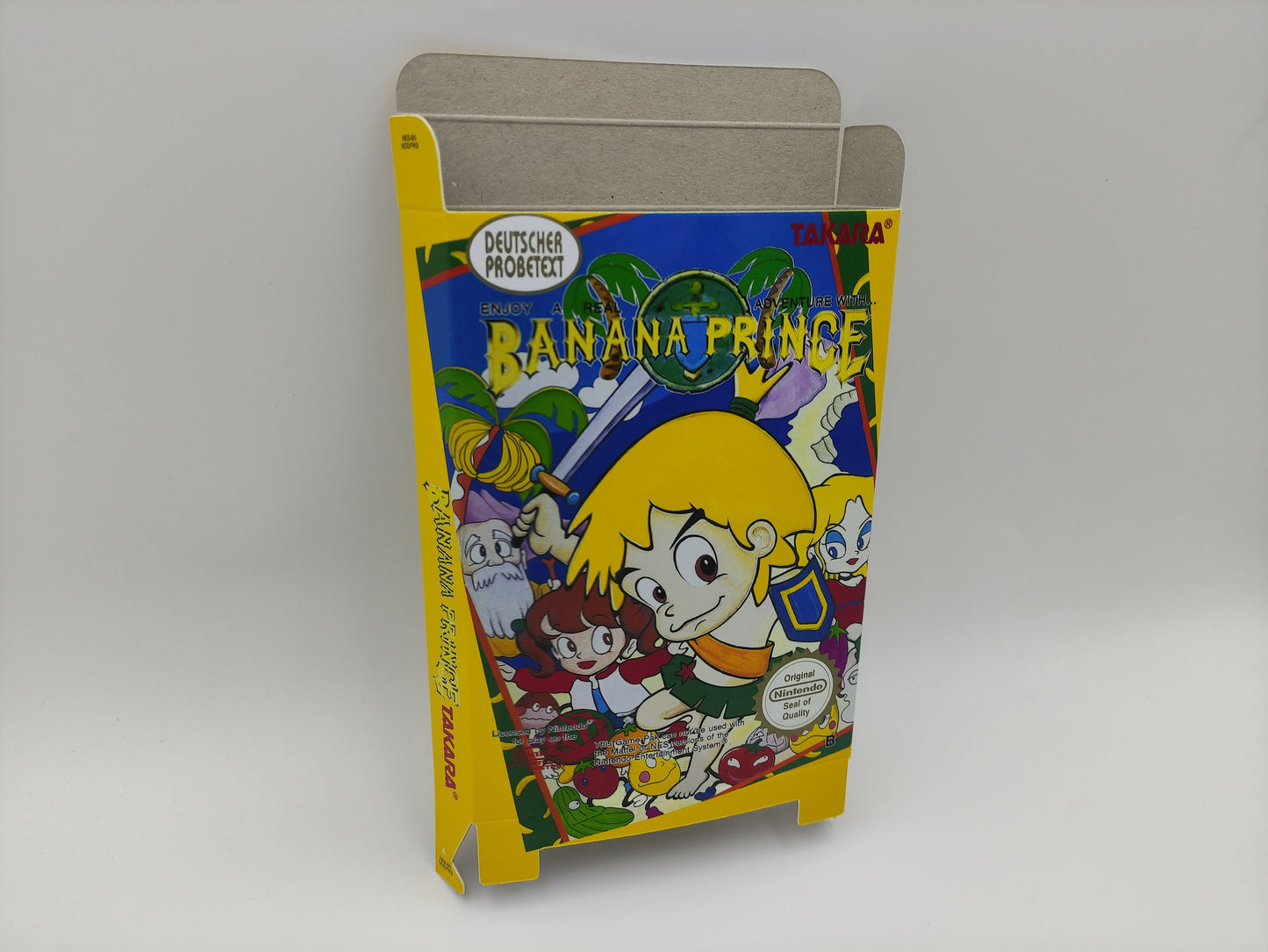 Banana Prince - Box only - NES - PAL German - thick cardboard as in the original. Top Quality !