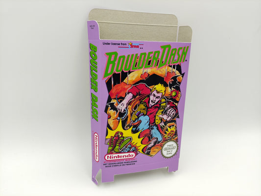 Boulder Dash - Box only - NES - PAL - thick cardboard as in the original. Top Quality !