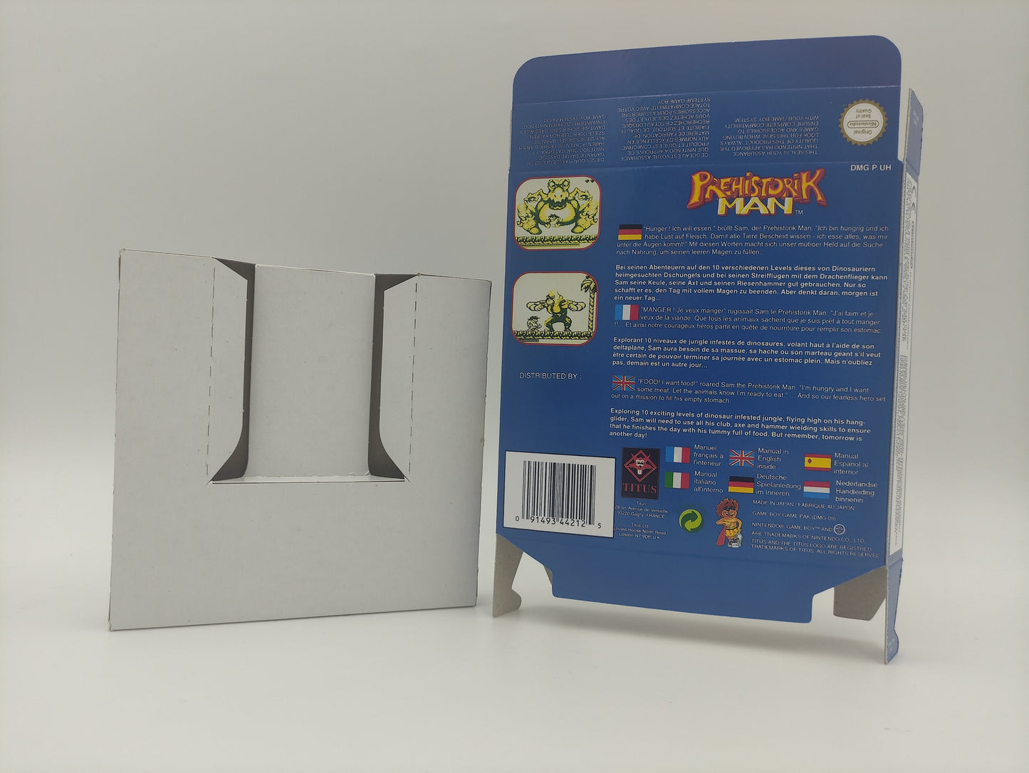 Prehistorik Man - box with inner tray option - Game Boy/ GB - thick cardboard. Top Quality !!