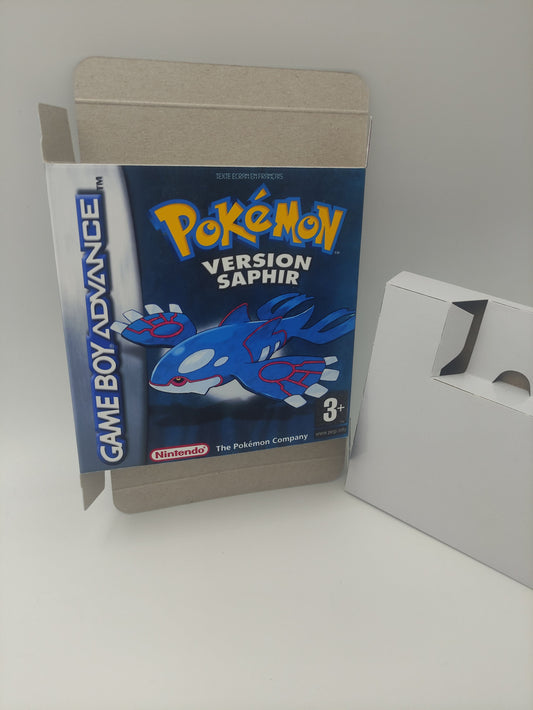 Pokemon Sapphire - GameBoy Advance - box with inner tray option - PAL or NTSC - thick cardboard. Top Quality !!