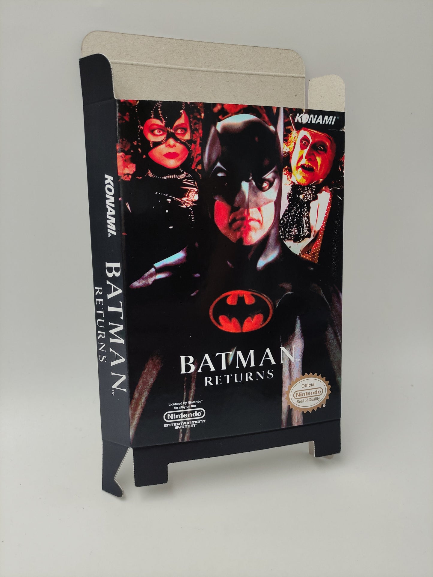 Batman Returns - Box Replacement, Dust Cover, Block - NES - NTSC or PAL - thick cardboard as in the original. Top Quality !