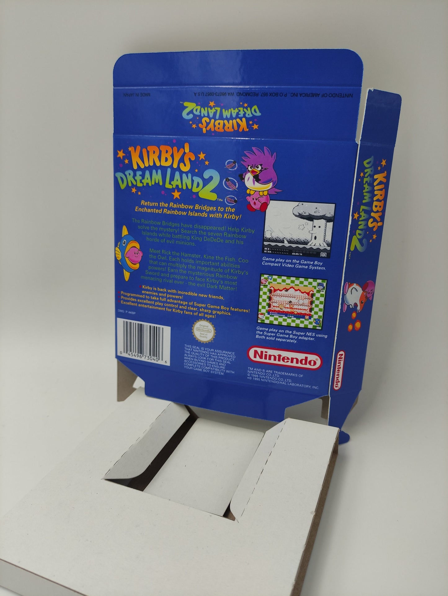 Kirby's Dream Land 2 - GameBoy - box with inner tray option - PAL or NTSC - thick cardboard. Top Quality !!