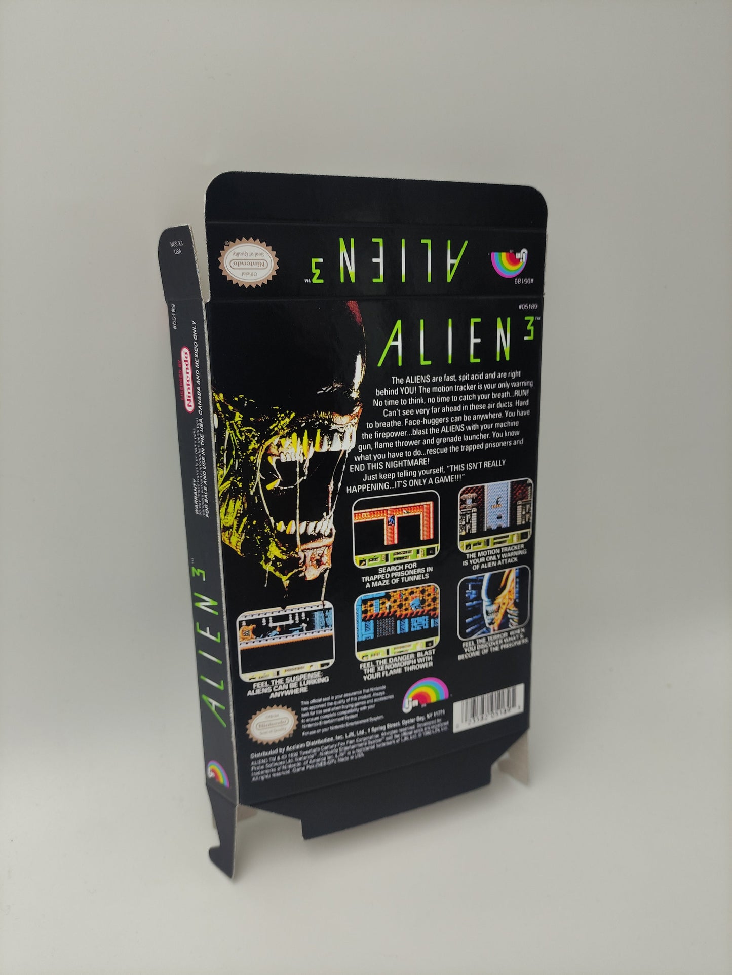 Alien 3 - Box only - NES - thick cardboard as in the original. Top Quality !