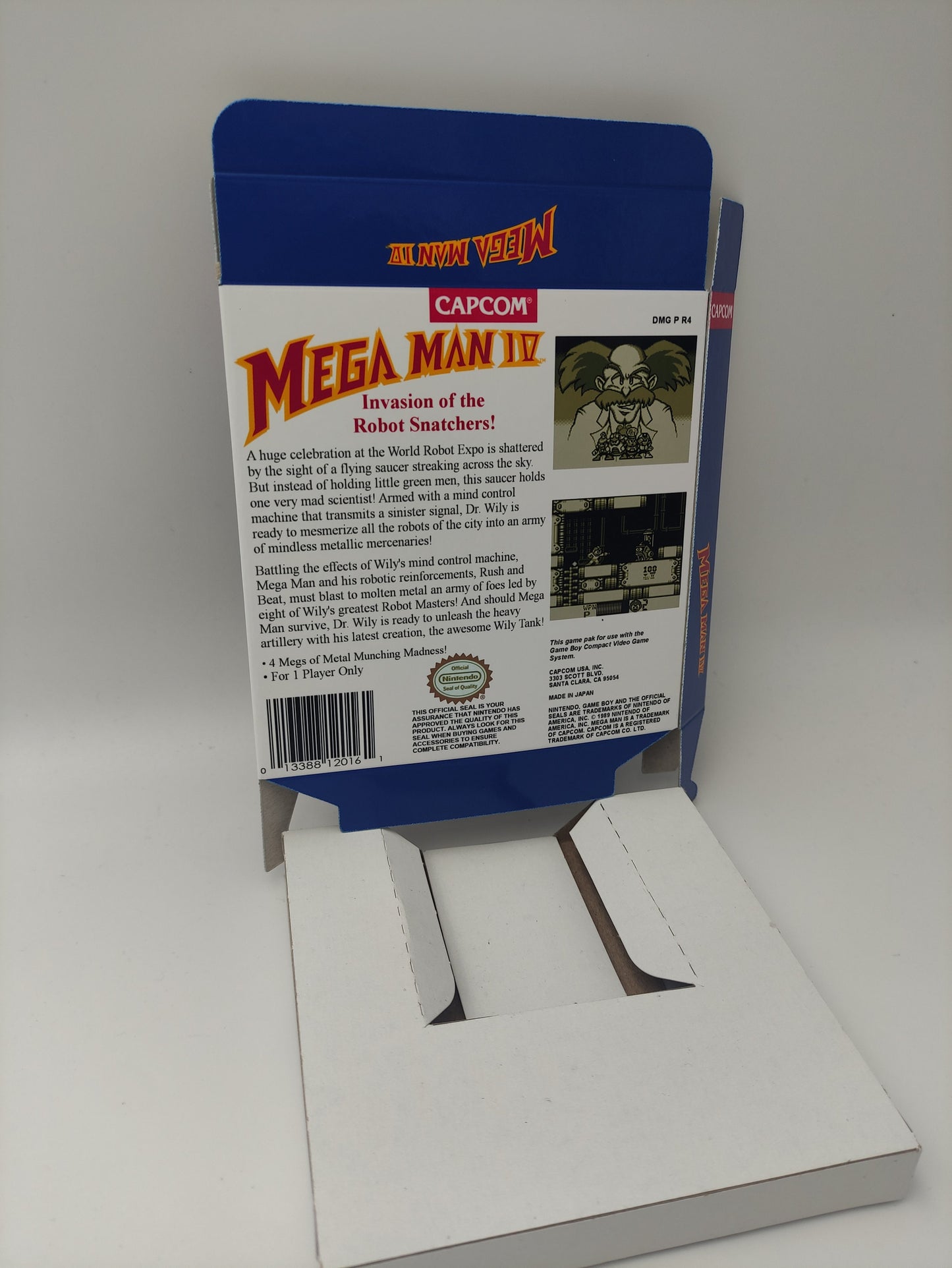 Mega Man IV - GameBoy - box with inner tray option - thick cardboard. Top Quality !!