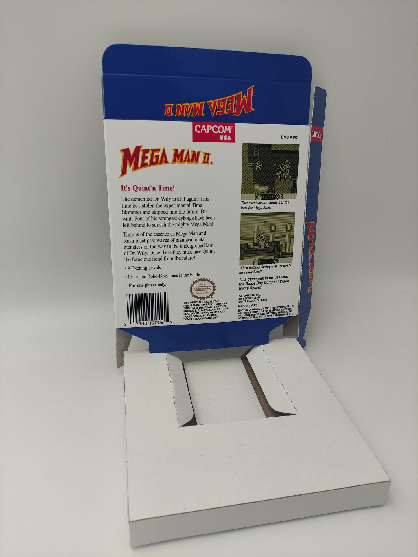 Mega Man II - GameBoy/ GB - box with inner tray option - thick cardboard. Top Quality !!