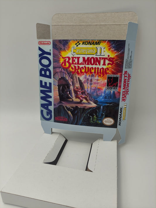 Castlevania II: Belmont's Revange - box with inner tray option - Gameboy- thick cardboard. PAL or NTSC. Top Quality !!