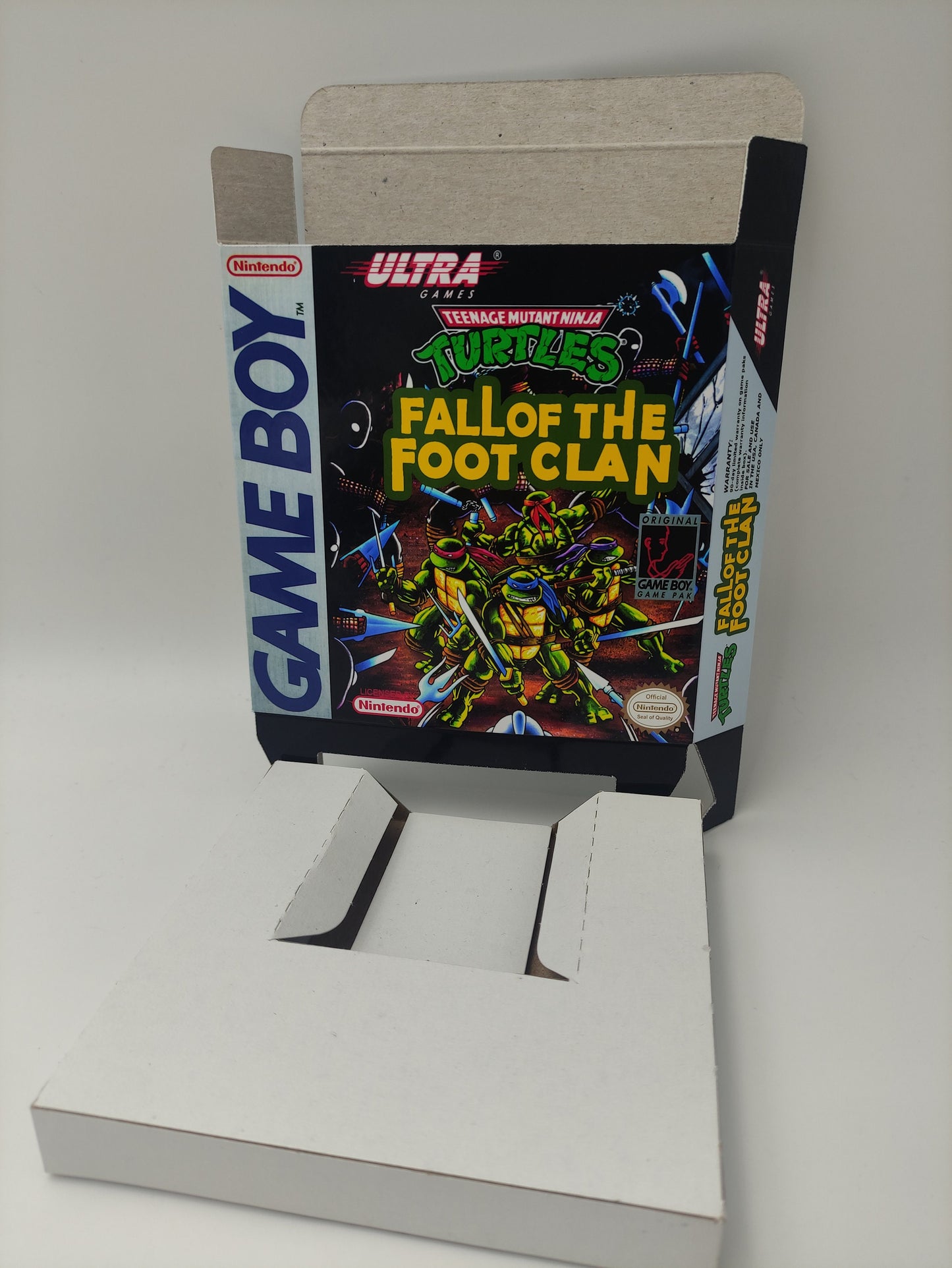 Teenage Mutant Ninja Turtles: Fall of The Foot Clean - Replacement Box, Manual, Inner Tray - Game Boy/ GB - PAL or NTSC - Top Quality !!