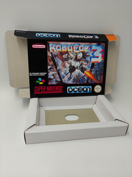 RoboCop 3 - PAL - box with inner tray option - SNES - thick cardboard as in the original.