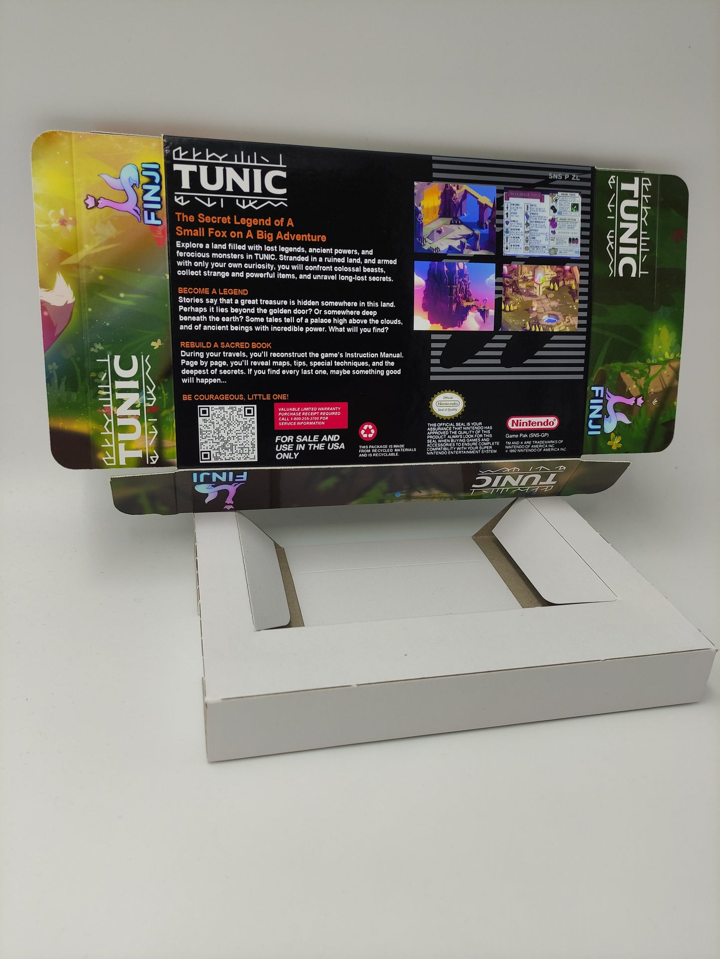 Tunic - box with inner tray option - Super Nintendo/ SNES - thick cardboard.