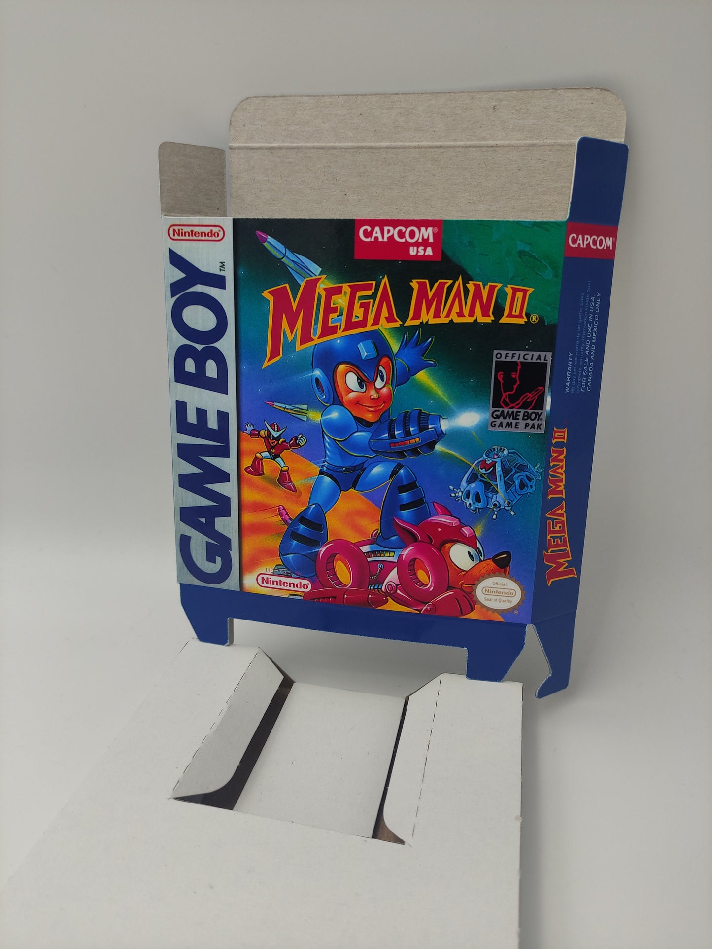 Mega Man II - GameBoy/ GB - box with inner tray option - thick cardboard. Top Quality !!