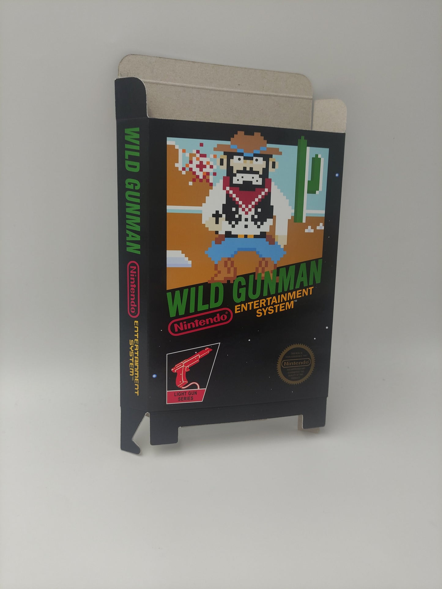 Wild Gunman - Box Replacement, Dust Cover, Block - NES - PAL or Ntsc - Thick cardboard. HQ !!