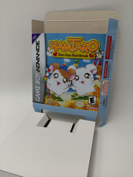 Hamtaro Ham Ham - box with inner tray option - GBA/ Game Boy Advance - thick cardboard as in the original. HQ!