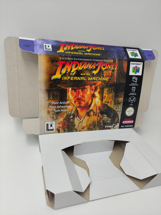 Indiana Jones and the Infernal Machine - box with inner tray option - NTSC Region - thick cardboard as in the original. Top Quality !!